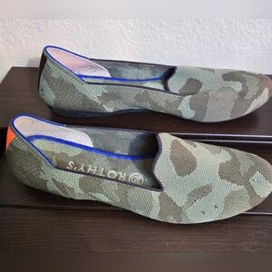 Rothy's green camo slip on shoes 9